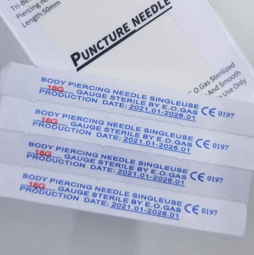 [TATTOO ARTISTS] 16G Body Piercing Puncture Single-Use Needles